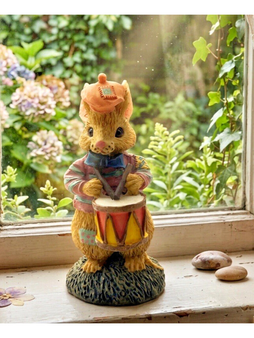 Vintage Mouse Drummer Figurine Resin Miniature Band Toy Decor 1990-91 RARE